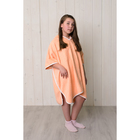 Халат-пончо для девочки, размер 80 × 60 см, персиковый, махра - фото 109827513