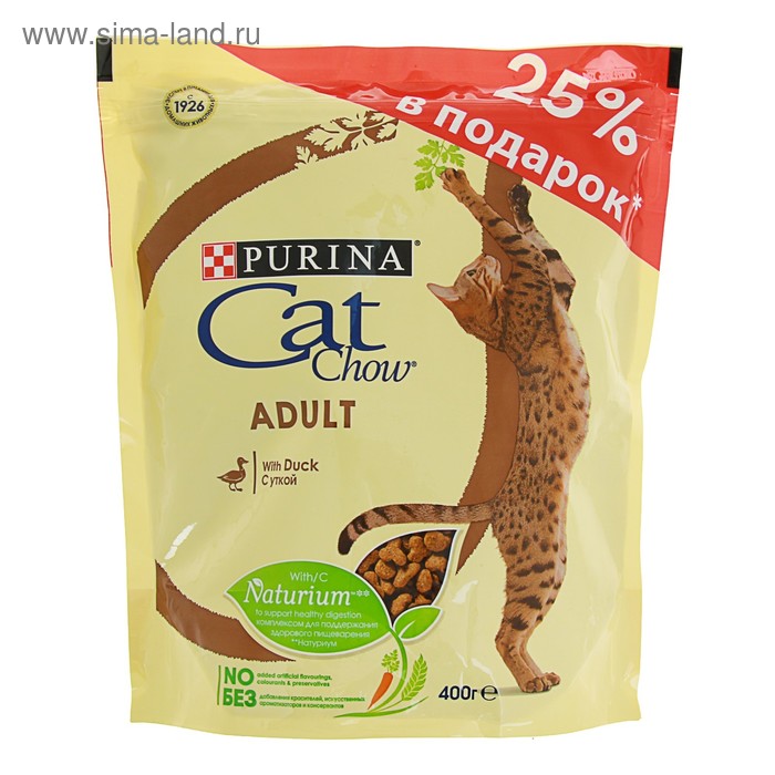 Акция 25%! Сухой корм CAT CHOW для кошек, утка, 400 г - Фото 1