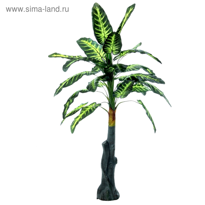 куст искусственный 125 см лист с белым - Фото 1