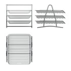 Лоток для бумаг ErichKrause Steel, А4, сборный, горизонтальный, 3 отделения, серебро - Фото 5