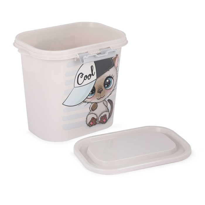 Контейнер Cats для корма, овальный, 10 л, микс цветов - Фото 1