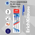 Набор ручек шариковых 3 штуки R-301 Classic Stick, узел 1.0 мм, чернила синие, длина линии письма 1000 метров, европодвес - фото 322248185