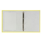 Папка на 4 кольцах А4, ErichKrause Neon, 35 мм, 1750 мкм, ламинированная, твердая обложка, желтая - Фото 2