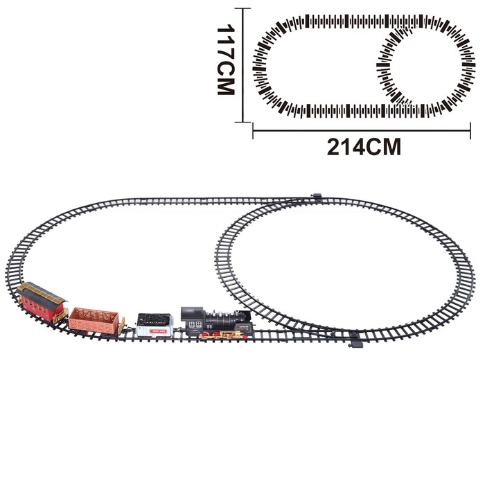 Железная дорога «Классика», радиоуправление, свет и звук, с дымом, работает от аккумулятора - фото 1898092702