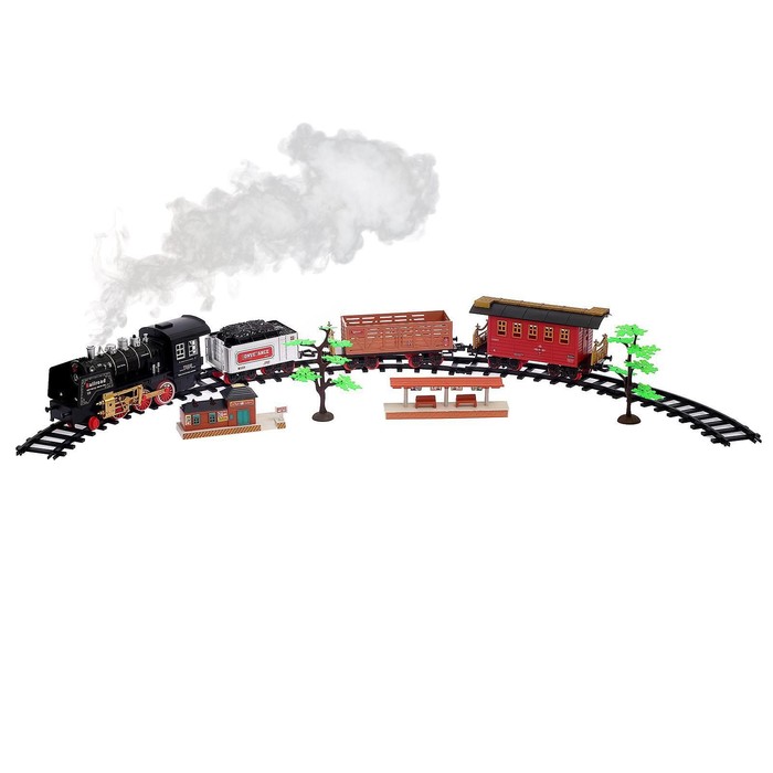 Железная дорога «Классика», радиоуправление, свет и звук, с дымом, работает от аккумулятора - фото 1898092703