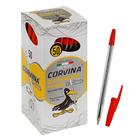Ручка шариковая Carioca Corvina 51, прозрачный корпус, узел 1.0 мм, чернила красные - фото 318032165