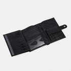 Портмоне мужское на кнопке, отдел для автодокументов и паспорта, цвет чёрный - Фото 5