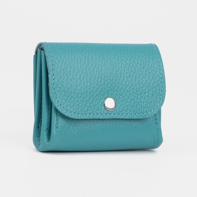 Кошелёк монетница на кнопке, цвет бирюзовый