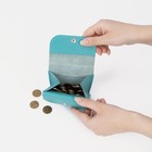 Кошелёк монетница на кнопке, цвет бирюзовый - Фото 4