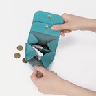 Кошелёк монетница на кнопке, цвет бирюзовый - Фото 5