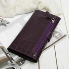 Кошелёк женский, 2 отдела, для карт, наружный карман, кайман, цвет фиолетовый - Фото 2