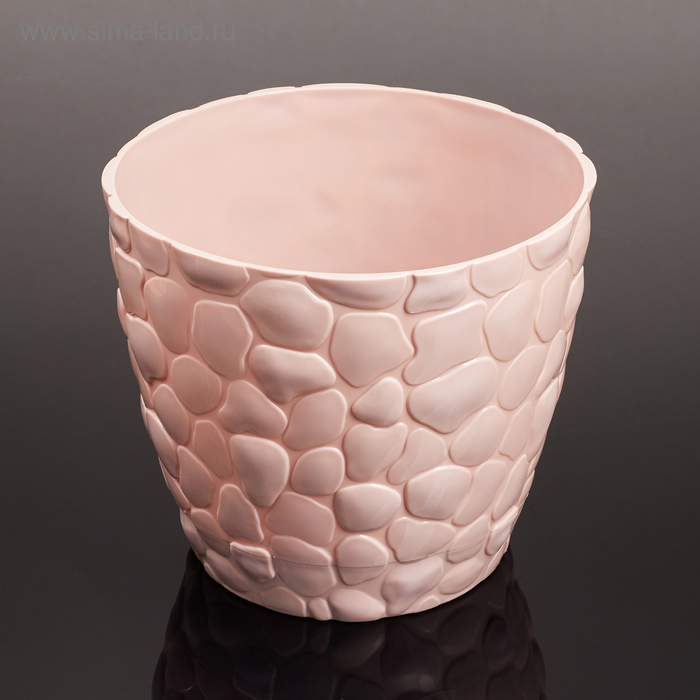 Горшок с поддоном «Камни», 2,6 л, цвет чайная роза - Фото 1