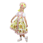 Русский народный костюм "Хохлома", платье, кокошник, цвет белый, р-р 34, рост 134 см - Фото 2