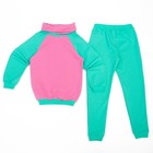 Спортивный костюм для девочки (толстовка, брюки), рост 110 см, цвет ментол-розовый ОЕ-10 - Фото 8