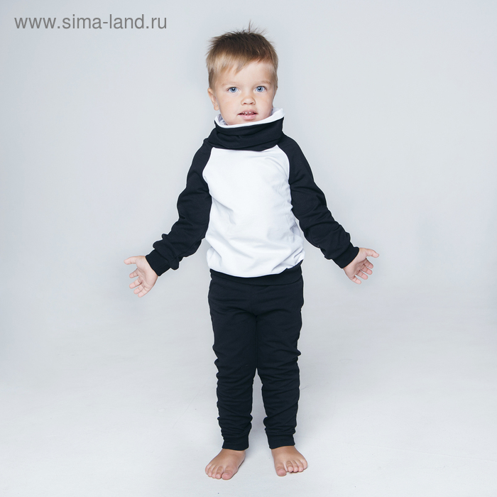 Костюм для мальчика (толстовка, брюки), рост 116 см, цвет черно-белый ОЕ-103 - Фото 1
