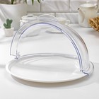 Блюдо для кондитерских изделий с крышкой Альтернатива, пластик, 39×38×22 см, белый/прозрачный - Фото 3