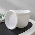 Горшок для цветов с поддоном Альтернатива «Афина», 500 мл, пластиковый, белый - Фото 3