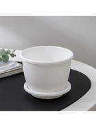 Горшок для цветов с поддоном Альтернатива «Афина», 500 мл, пластиковый, белый - Фото 5