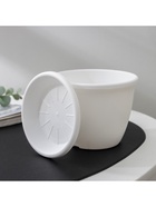 Горшок для цветов с поддоном Альтернатива «Афина», 500 мл, пластиковый, белый - Фото 6
