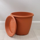 Горшок для цветов с поддоном Альтернатива «Афина», 11 л, пластиковый, коричневый - Фото 4