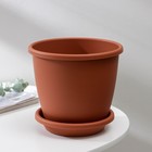 Горшок для цветов с поддоном «Афина», 2.2 л, пластиковый, коричневый - Фото 2