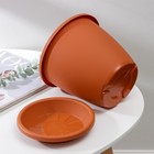 Горшок для цветов с поддоном «Афина», 3 л, пластиковый, коричневый - Фото 4