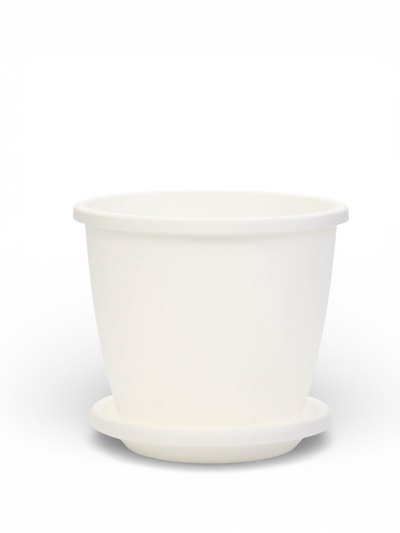 Горшок для цветов с поддоном «Альтернатива. Афина», 5.5 л, пластиковый, белый