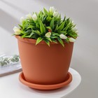 Горшок для цветов с поддоном «Альтернатива. Афина», 5.5 л, пластиковый, коричневый - Фото 1