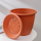 Горшок для цветов с поддоном «Альтернатива. Афина», 5.5 л, пластиковый, коричневый - Фото 4