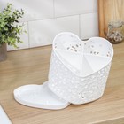 Подставка под столовые приборы Альтернатива «Сердце», 17×18.5×15.5 см, пластик, белая - Фото 4