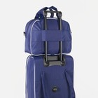 Чемодан малый 20" с сумкой, отдел на молнии, наружный карман, цвет синий - Фото 11