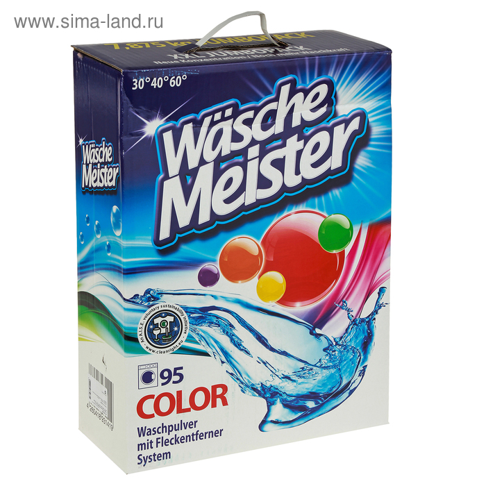 Стиральный порошок WascheMeister Color для цветных тканей, пакет, УЦЕНКА, 7,875 кг - Фото 1