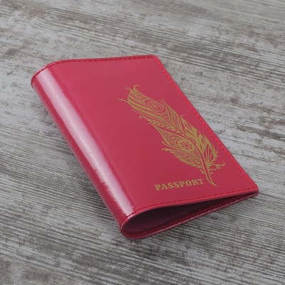 Обложка для паспорта «Перо», шик, цвет розовый