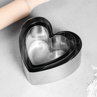 Набор форм для выпечки и выкладки «Сердце», 11х10х5 см, 3 шт - фото 4583833