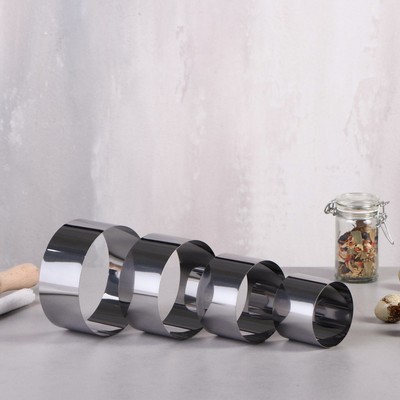 Набор форм для выпечки и выкладки «Круг», d=10 см, h=5 см, нержавеющая сталь, 4 шт.