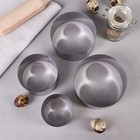 Набор форм для выпечки и выкладки «Круг», d=10 см, h=5 см, нержавеющая сталь, 4 шт. - Фото 3