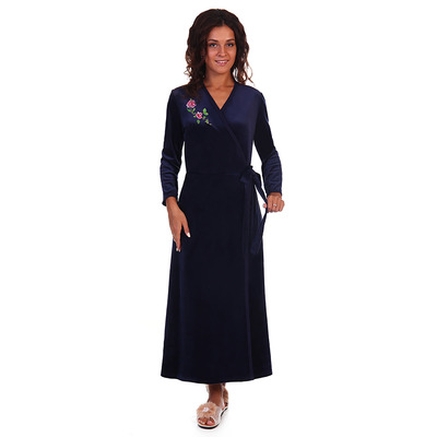 Халат женский запашной Дороти цвет тёмно-синий, р-р 50