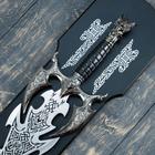 Панно на стену «Макет оружия: сувенирный меч на планшете. Голова дракона», декор настенный, резное лезвие - Фото 4