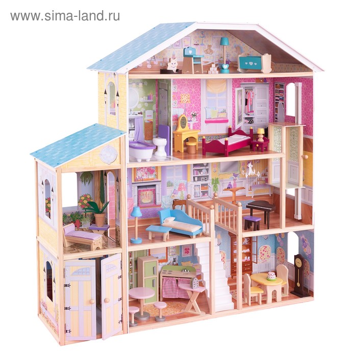 Большой кукольный дом для Барби «Королевский особняк», 34 элемента мебели - Фото 1