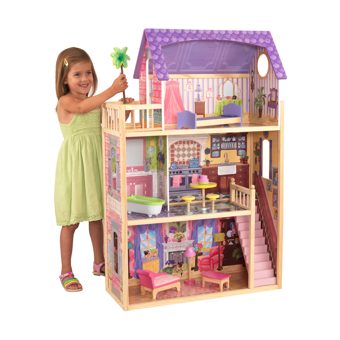 Домик кукольный деревянный KidKraft «Кайла», трёхэтажный, с мебелью - фото 1890719151