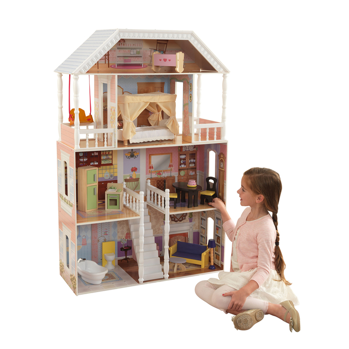 Домик кукольный деревянный KidKraft «Вилла Саванна», четырёхэтажный, с мебелью - фото 1890719165