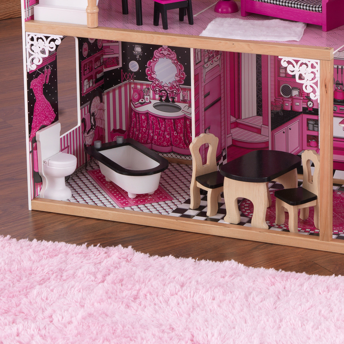 Домик кукольный деревянный KidKraft «Вилла Амелия», трёхэтажный, с мебелью - фото 1892198246