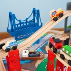 Деревянная железная дорога «Наш город», 80 элементов со столом - Фото 6