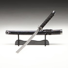 Сувенирное оружие «Катана на подставке», чёрные ножны под змеиную кожу, 70см, клинок 31см - фото 9962138