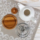 Чайник керамический заварочный с подогревом на деревянной подставке «Эстет», 900 мл, цвет белый - Фото 2