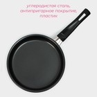 Сковорода Доляна Promo, d=16 см, пластиковая ручка, антипригарное покрытие, углеродистая сталь, чёрная - Фото 2