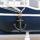 Сувенирная модель корабля «Калева», борта синие с белой полосой, паруса синие, 30×7×32 см - Фото 6