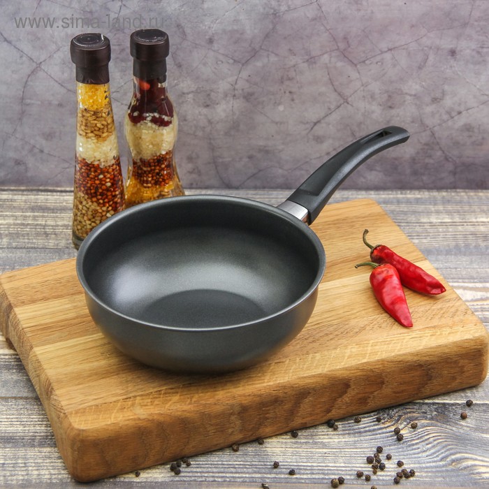 Ковш Promo, 900 мл, d=16 см, бакелитовая ручка, антипригарное покрытие, углеродистая сталь, серый - Фото 1