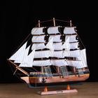 Корабль сувенирный большой «Дейчланд», борта тёмное дерево, паруса белые, 60×12×51 см - Фото 2