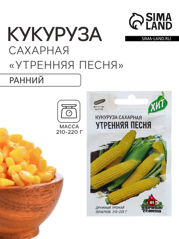 Семена Кукуруза сахарная «Утренняя песня», 5 г, «Удачные семена» - Фото 1